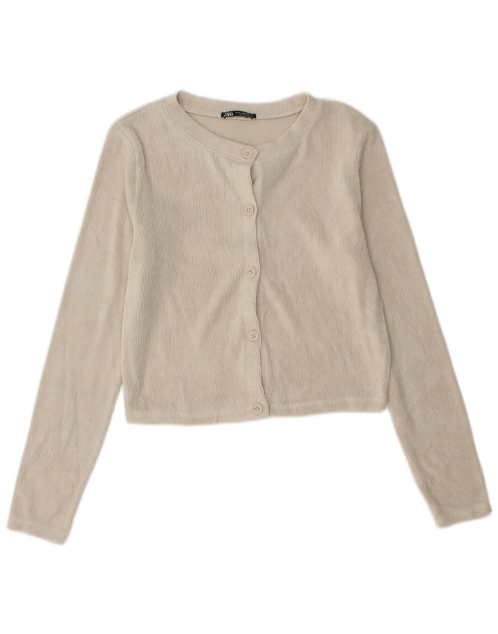Sweter damski Zara Crop Cardigan UK 12 średni beż