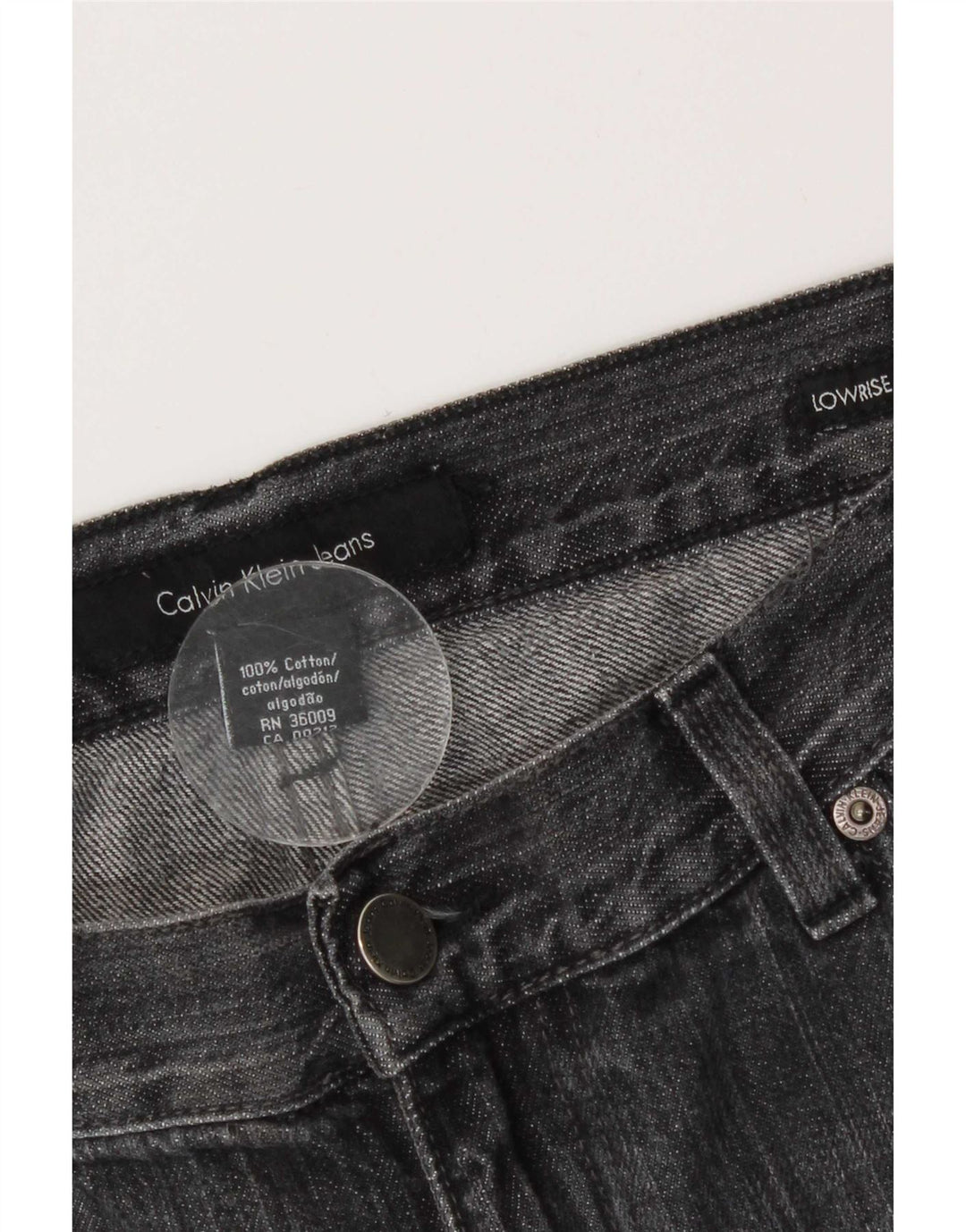 Damskie dżinsy Bootcut Calvin Klein z niską talią W30 L30 Szara bawełna