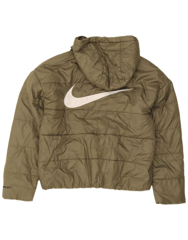 Damska kurtka Nike Therma-Fit Graphic, oversize, wyściełana, UK 10, mała, khaki