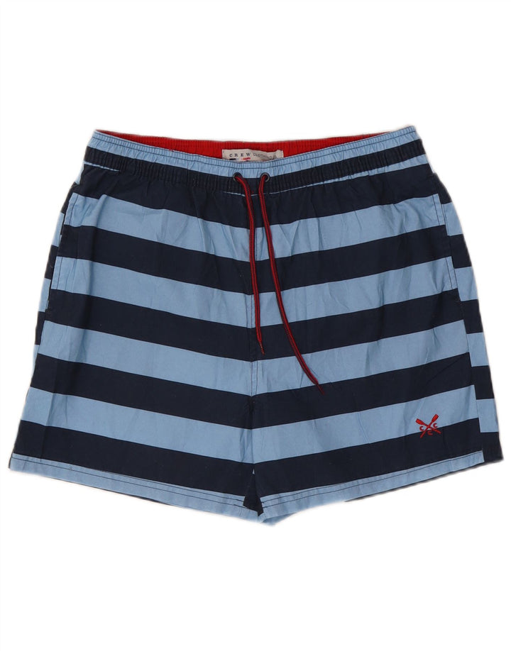 CREW CLOTHING Męskie spodenki kąpielowe, poliester w niebieskie paski