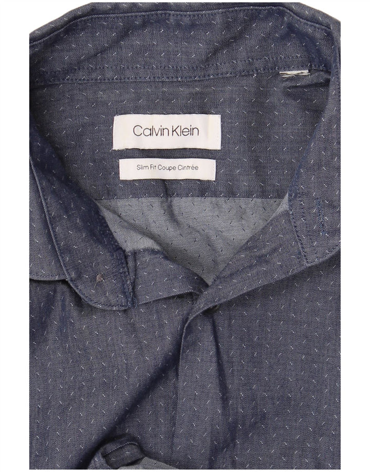 Koszula męska CALVIN KLEIN Slim Fit, średni kolor granatowy w cętki