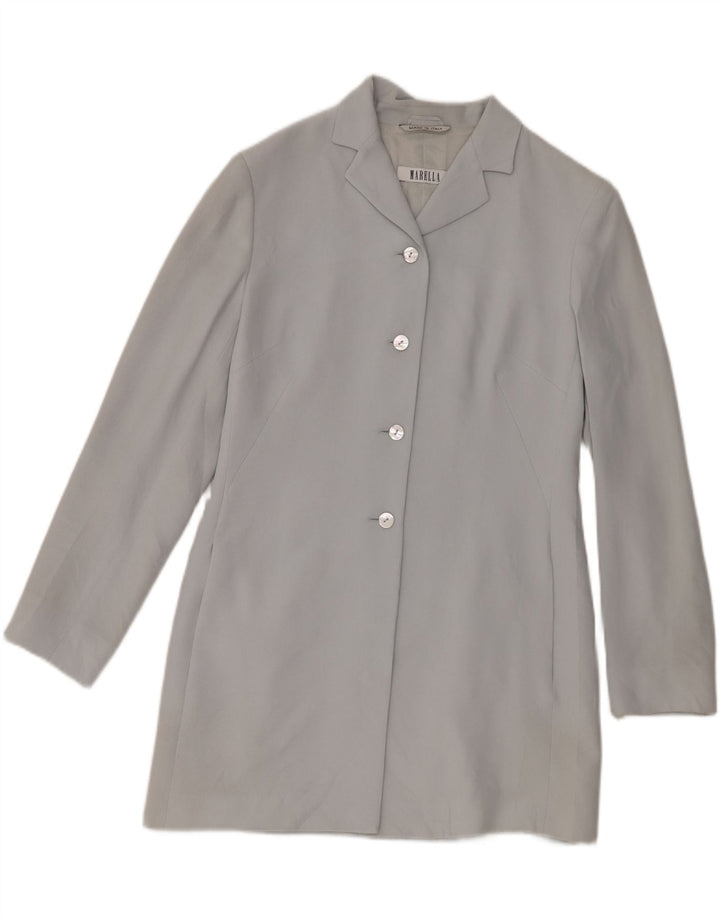 Marella Damska marynarka zapinana na 4 guziki, UK 10 Small Blue Rayon