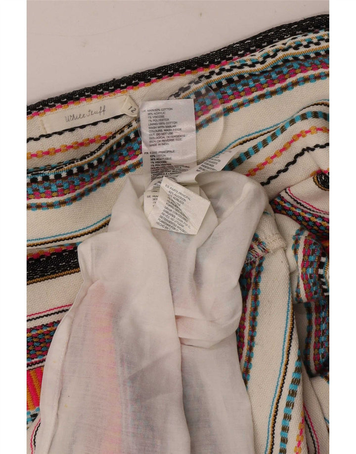 Damska spódniczka mini White Stuff UK 12 Medium W32, wielobarwna bawełna w paski