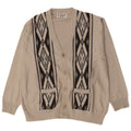 Vintage męski sweter rozpinany XL szary Argyle/diamentowa bawełna