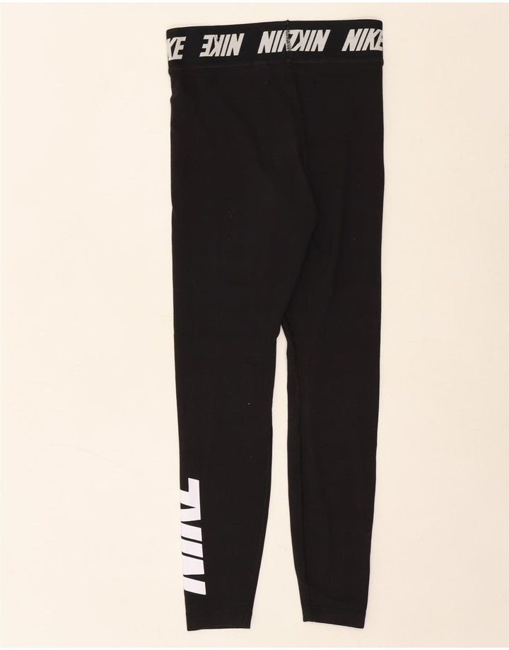 NIKE Womens Graphic Leggings UK 10 Small  Black Cotton Vintage Nike and Second-Hand Nike from Messina Hembry 