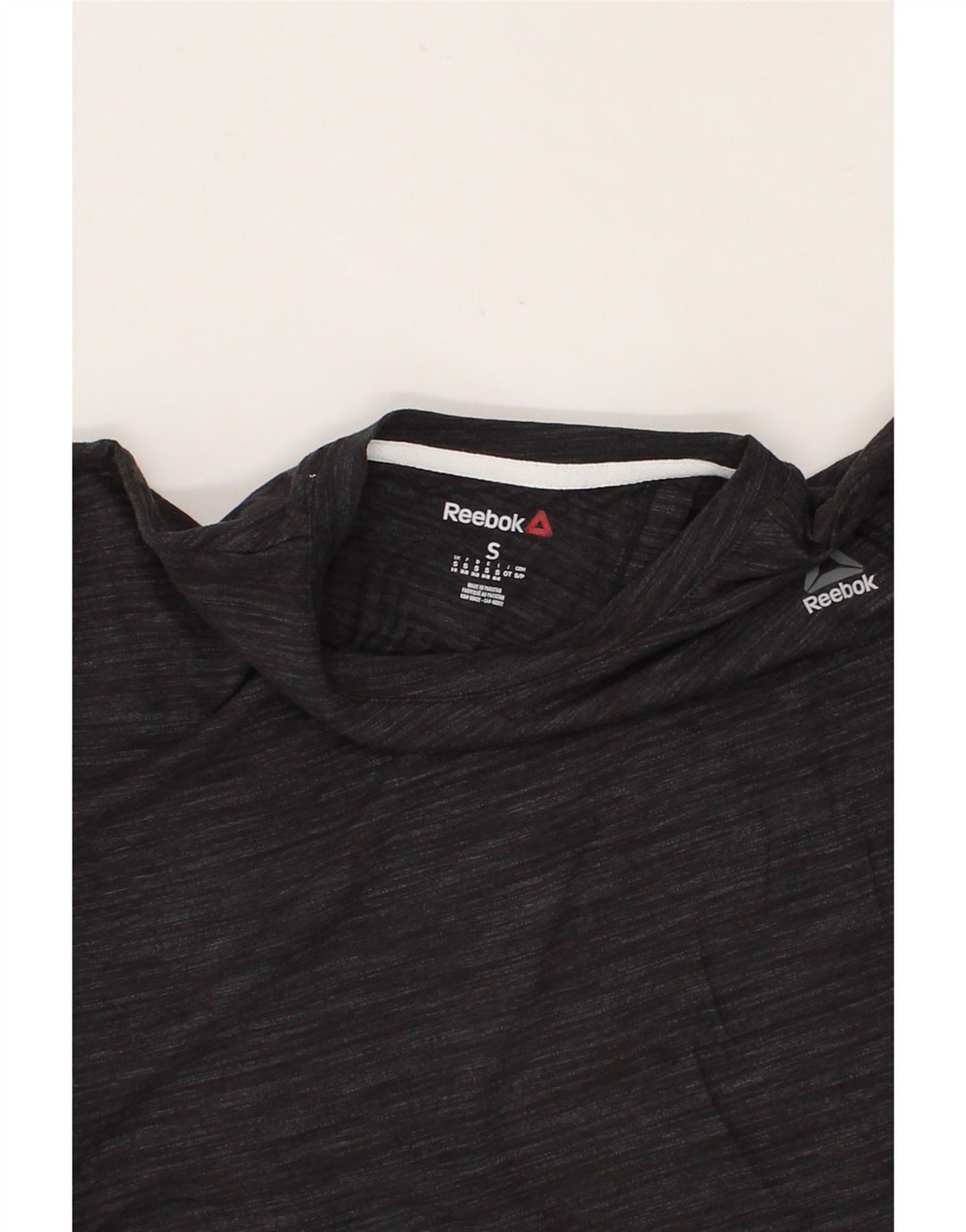 REEBOK Womens Crop Asymmetric Blouse Top UK 10 Small Grey Cotton Vintage Reebok and Second-Hand Reebok from Messina Hembry 