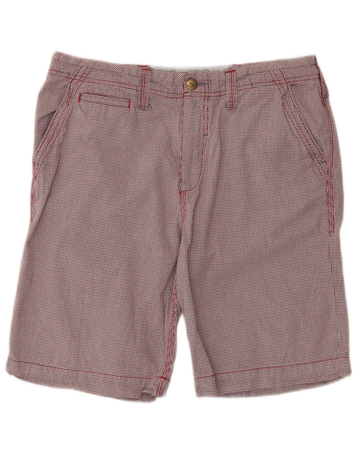 Męskie spodenki chino WHITE STUFF W34, duże, czerwone, bawełniane w kratkę