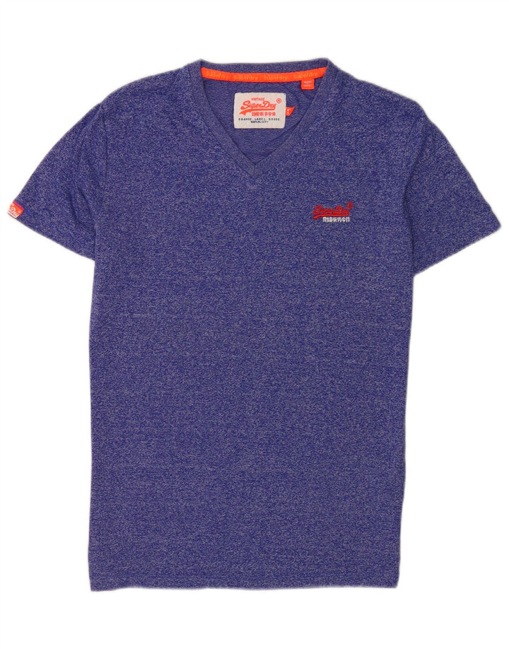 T-shirt męski Superdry, mały, niebieski, bawełniany w cętki
