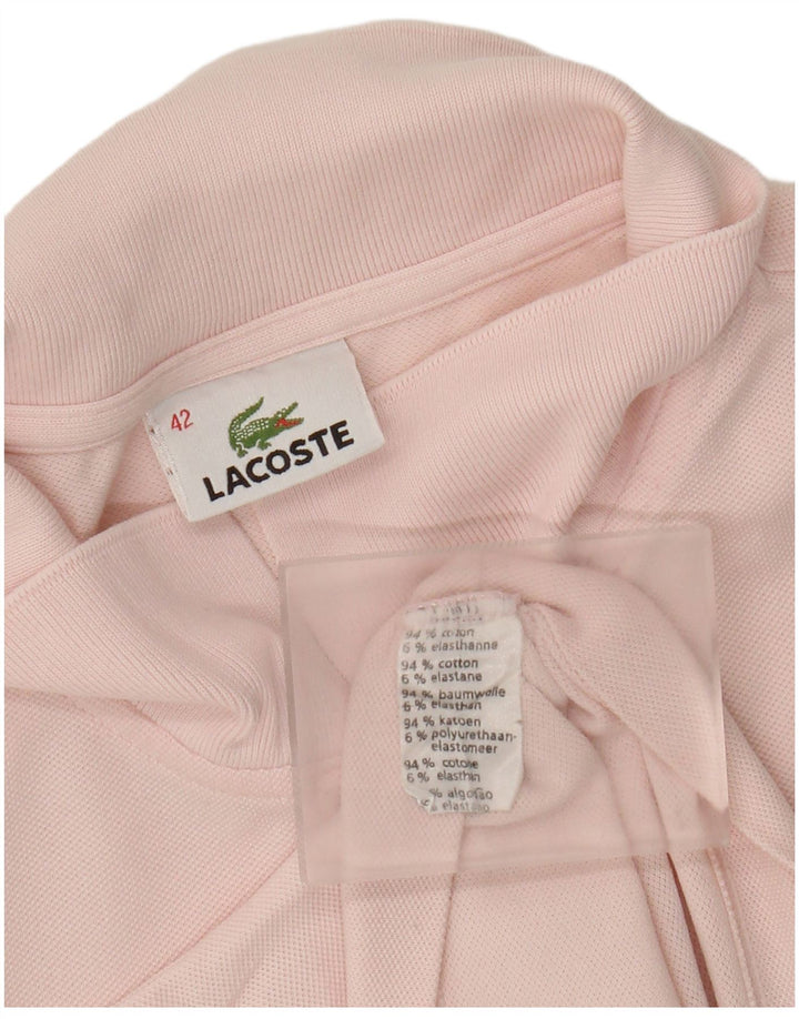 Damska koszulka polo Lacoste, rozmiar 42, duża, różowa, bawełniana