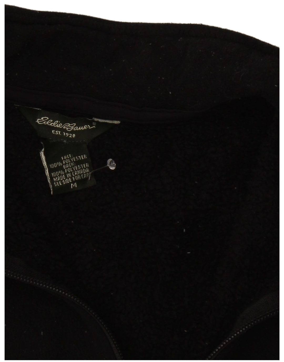 Damski sweter polarowy Eddie Bauer z zamkiem błyskawicznym UK 12, średni czarny poliester