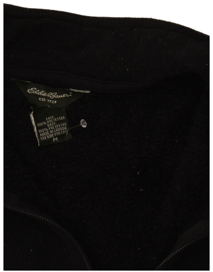 Damski sweter polarowy Eddie Bauer z zamkiem błyskawicznym UK 12, średni czarny poliester