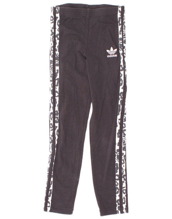 Legginsy dziewczęce Adidas 6-7 lat, czarne, bawełniane z nadrukiem zwierzęcym