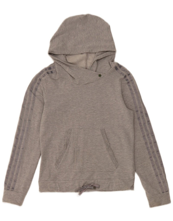 Damska bluza z kapturem Adidas UK 12 Średnia szara bawełna