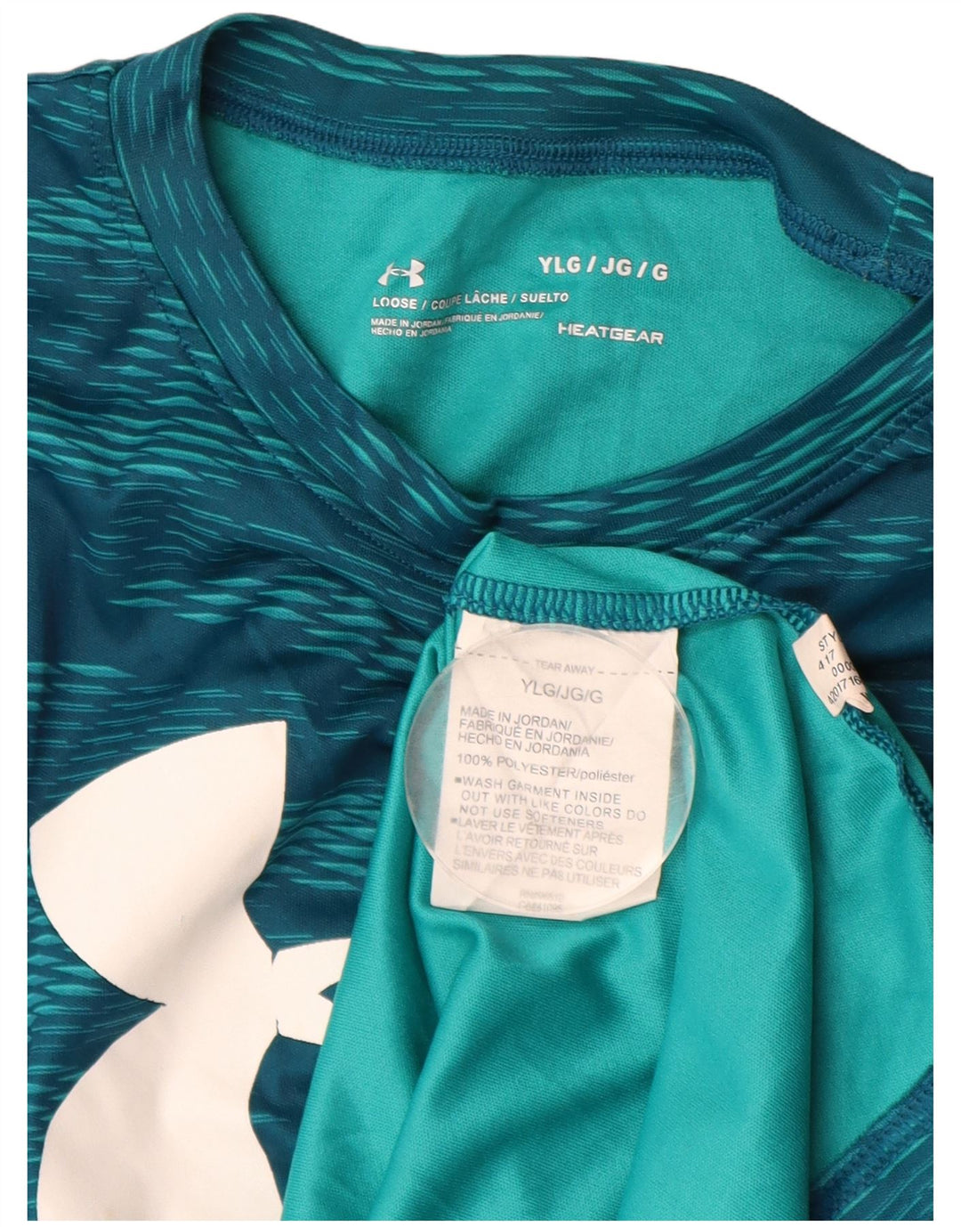 Chłopięcy T-shirt z grafiką UNDER ARMOUR Heat Gear na 11-12 lat, duży, niebieski