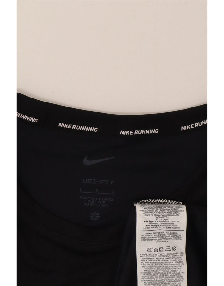 Męski T-shirt Nike Dri Fit z grafiką, duży, czarny poliester