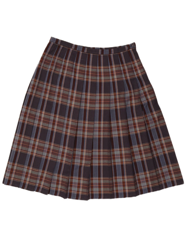 Damska plisowana spódnica Eastex Rozmiar 18 XL W36 Brązowa, poliestrowa kratka