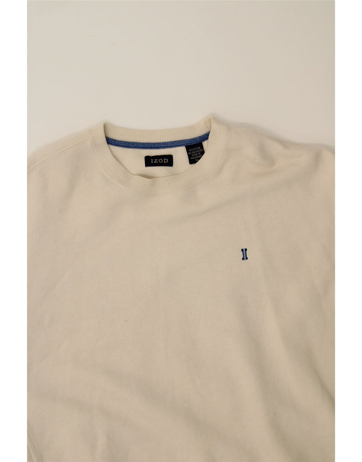 IZOD Mens Sweatshirt Jumper XL White Cotton Vintage Izod and Second-Hand Izod from Messina Hembry 