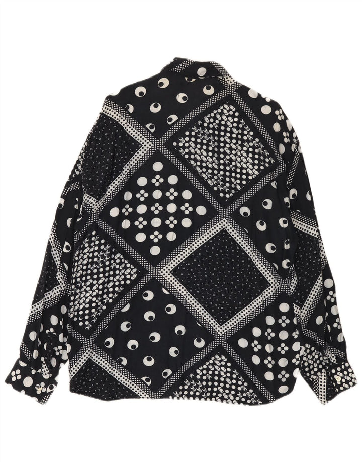 Koszula męska Vintage XL Czarna geometryczna wiskoza
