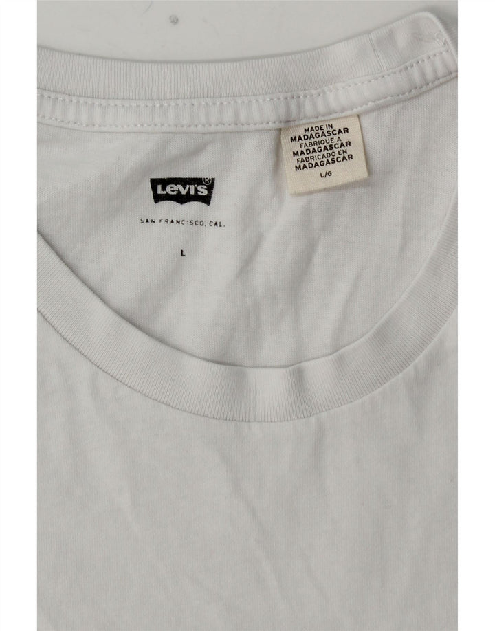 Męski T-shirt z grafiką LEVI'S, duży, biały