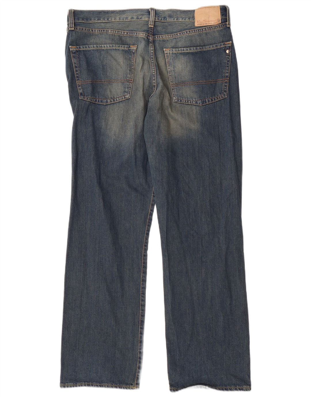 BEN SHERMAN Męskie proste dżinsy W36 L32 Niebieska bawełna