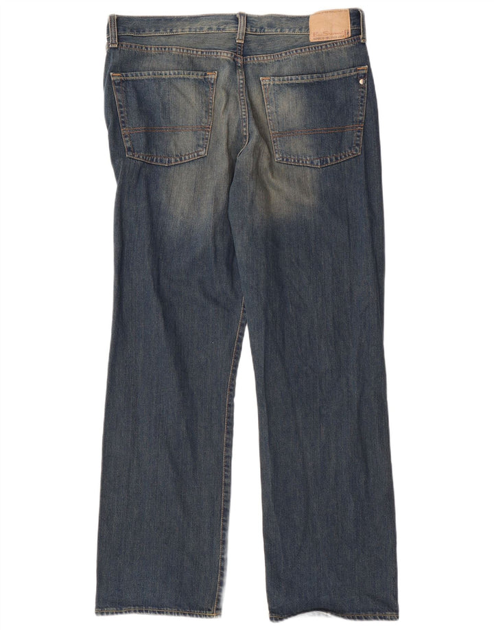 BEN SHERMAN Męskie proste dżinsy W36 L32 Niebieska bawełna