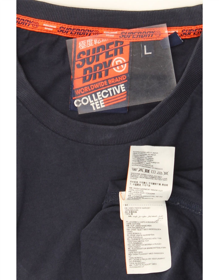 Męski T-shirt Superdry, duży, granatowy, bawełniany