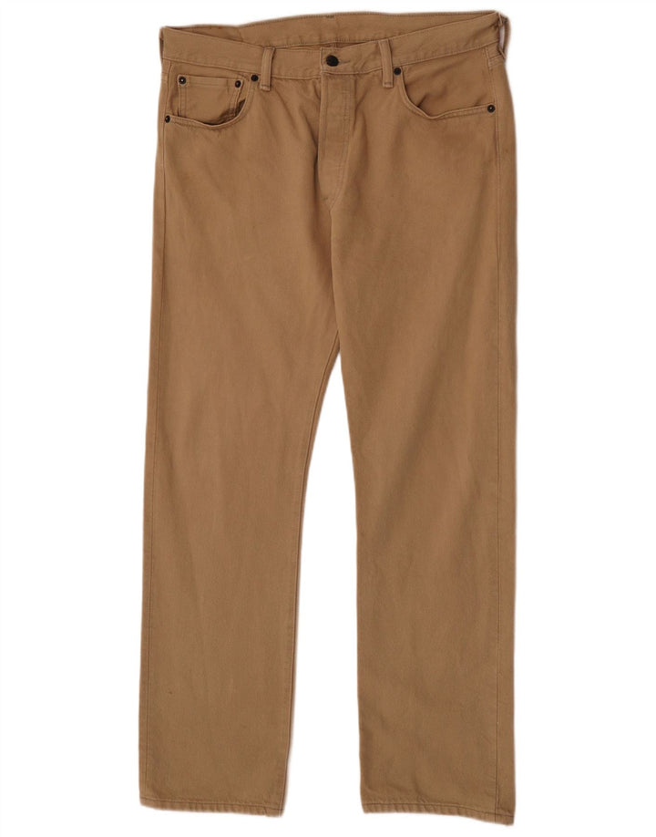 Męskie jeansy Levi's 501 Stretch Straight W34 L30 Brązowa bawełna