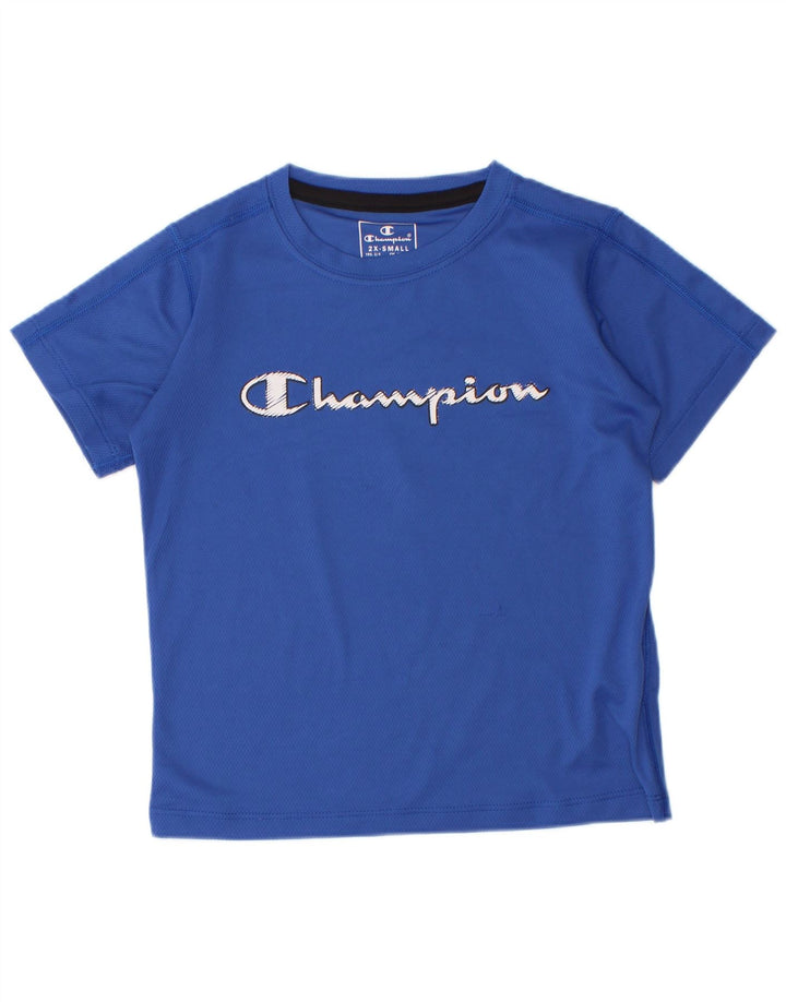 Chłopięcy T-shirt z grafiką Champion, 3-4 lata, 2XS, niebieski poliester