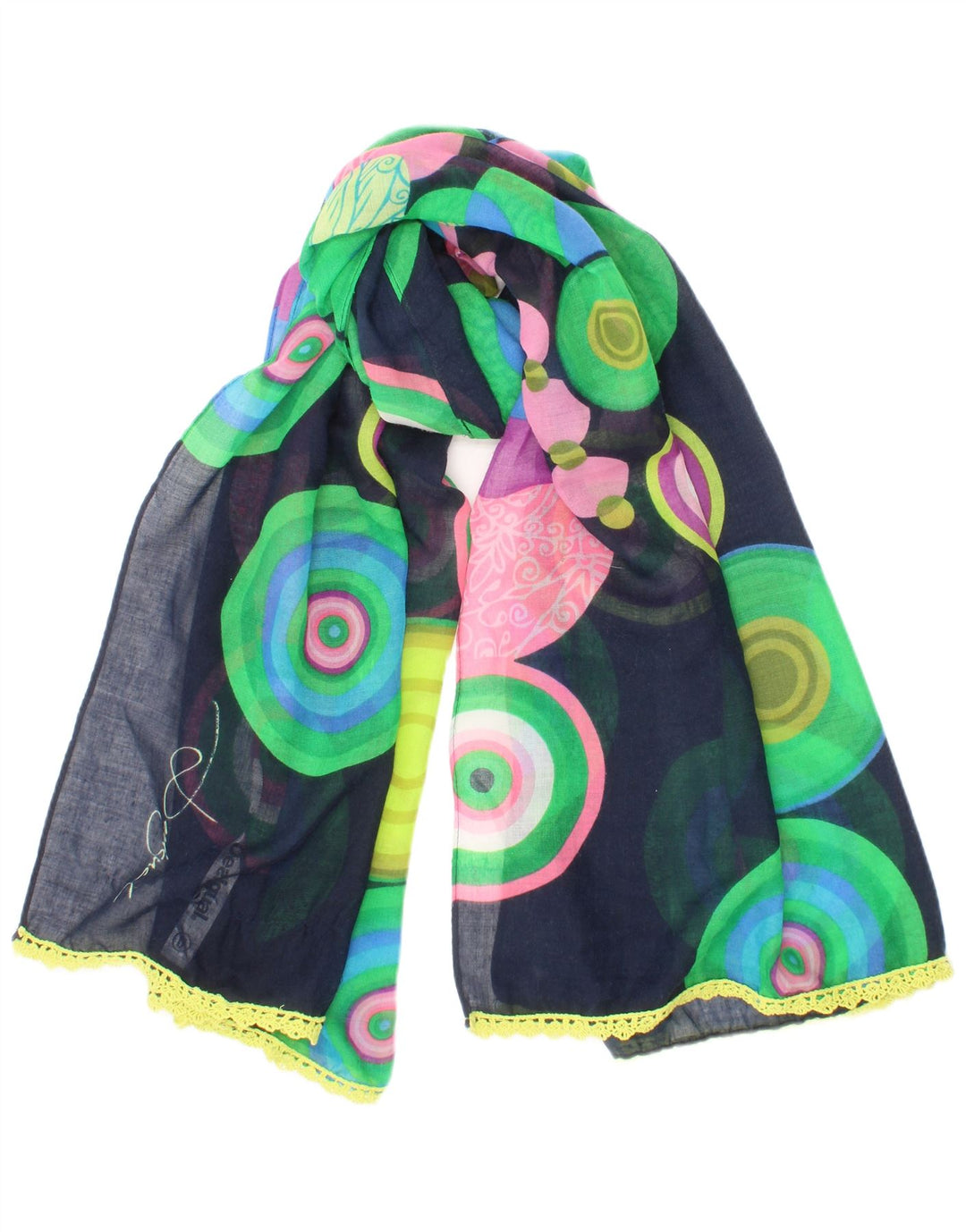 Desigual damski szalik prostokątny, jeden rozmiar, wielokolorowy, artystyczny
