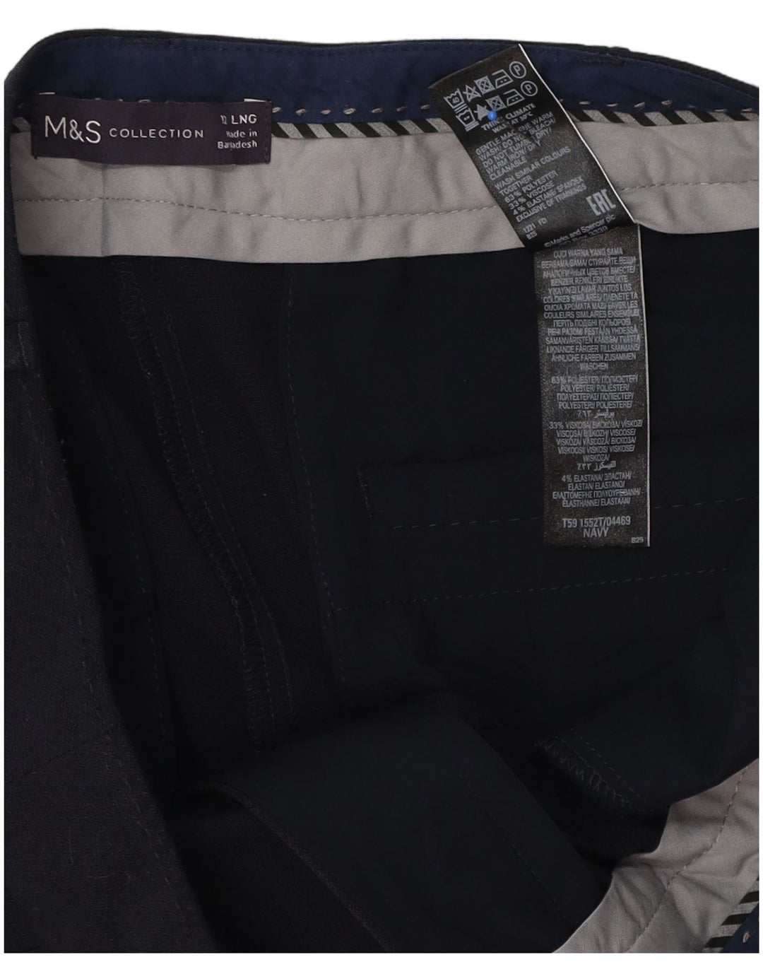 Damskie spodnie garniturowe Marks & Spencer UK 12 Medium W34 L32 Granatowe