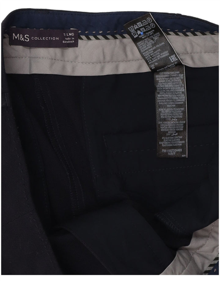 Damskie spodnie garniturowe Marks & Spencer UK 12 Medium W34 L32 Granatowe