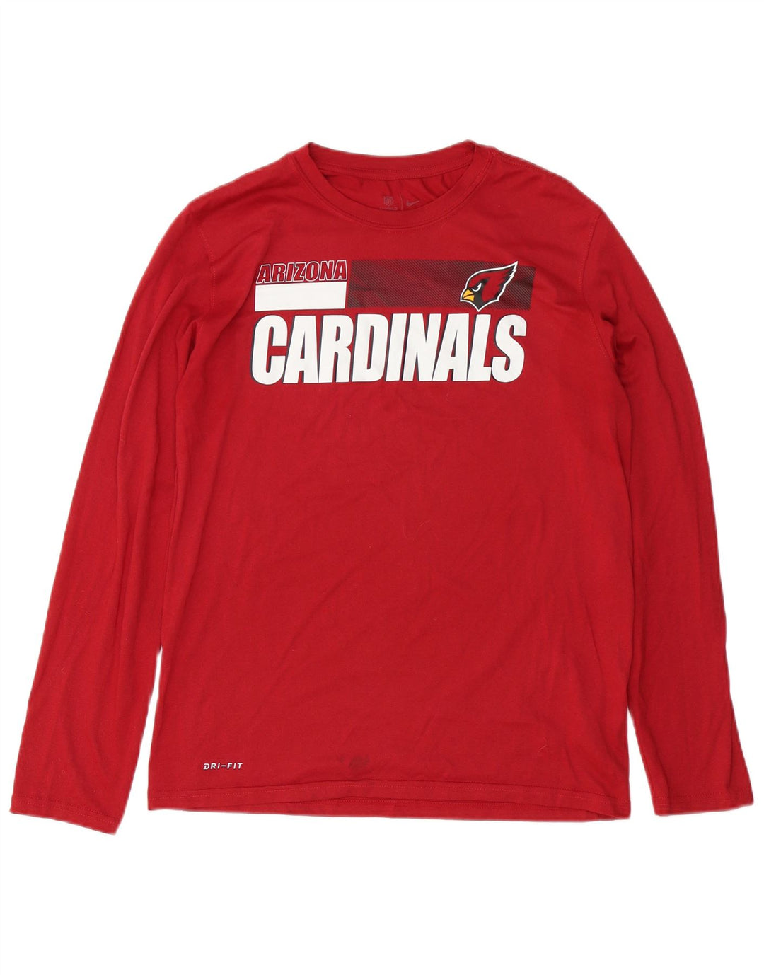 Męskie koszulki z grafiką Nike Arizona Cardinals z długim rękawem, średnio czerwone, poliestrowe
