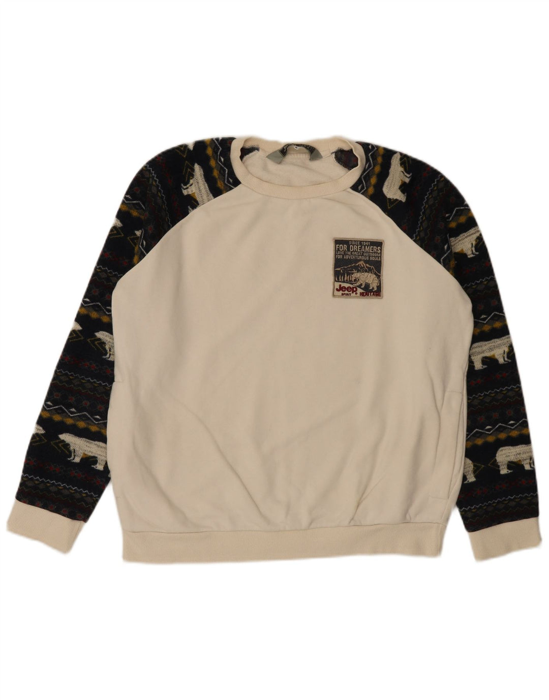 Bluza męska Jeep, duża, biała, Fair Isle