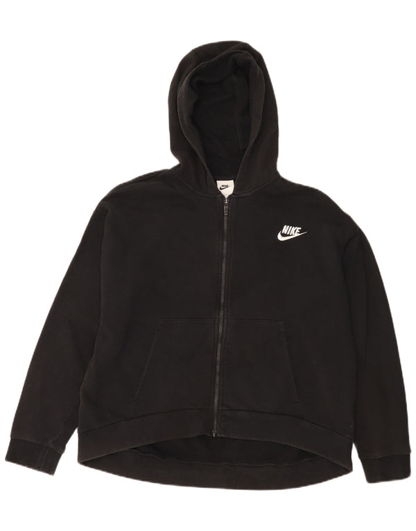Damski sweter z kapturem i zamkiem błyskawicznym Nike UK 18 XL, czarna bawełna