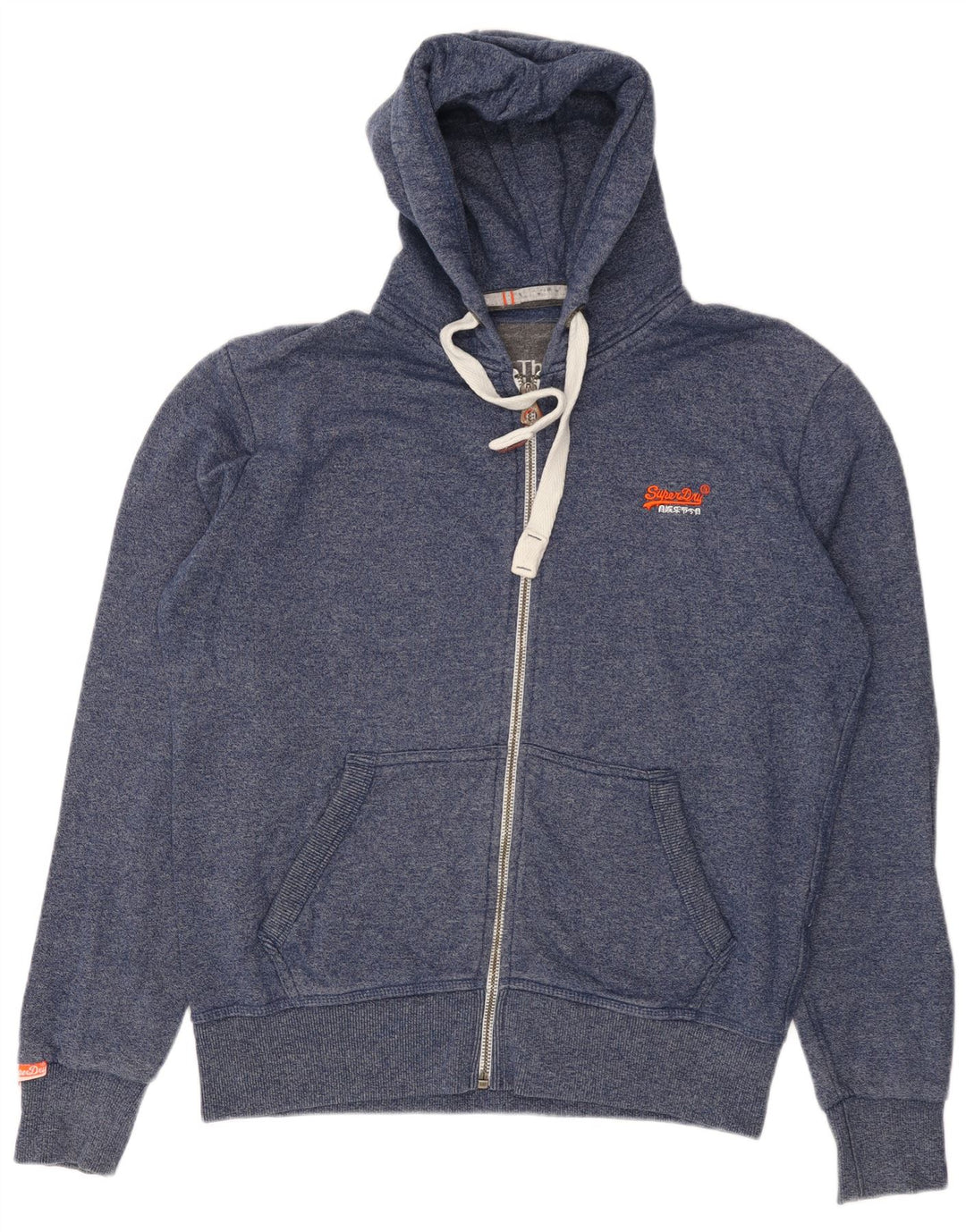 SUPERDRY Męski sweter z kapturem i zamkiem XL, granatowy, bawełniany w cętki
