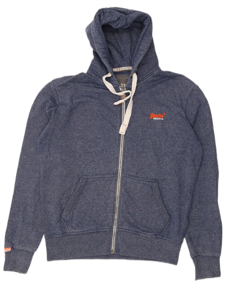 SUPERDRY Męski sweter z kapturem i zamkiem XL, granatowy, bawełniany w cętki
