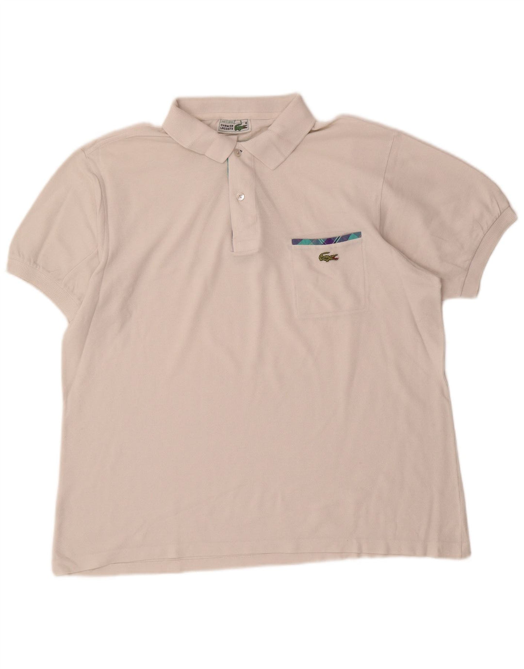 Męska koszulka polo Lacoste, rozmiar 6, XL, biała, bawełniana