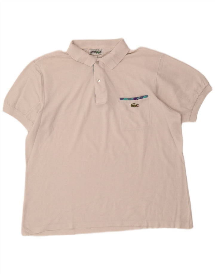 Męska koszulka polo Lacoste, rozmiar 6, XL, biała, bawełniana