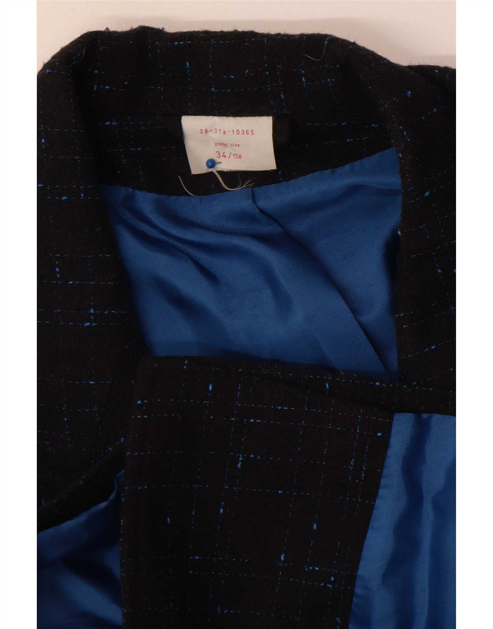 Vintage damska marynarka oversize EU 34 XS w granatową kratkę