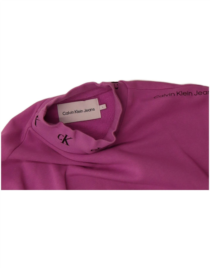 CALVIN KLEIN JEANS Womens Oversized Sweatshirt Jumper UK 16 Large Pink