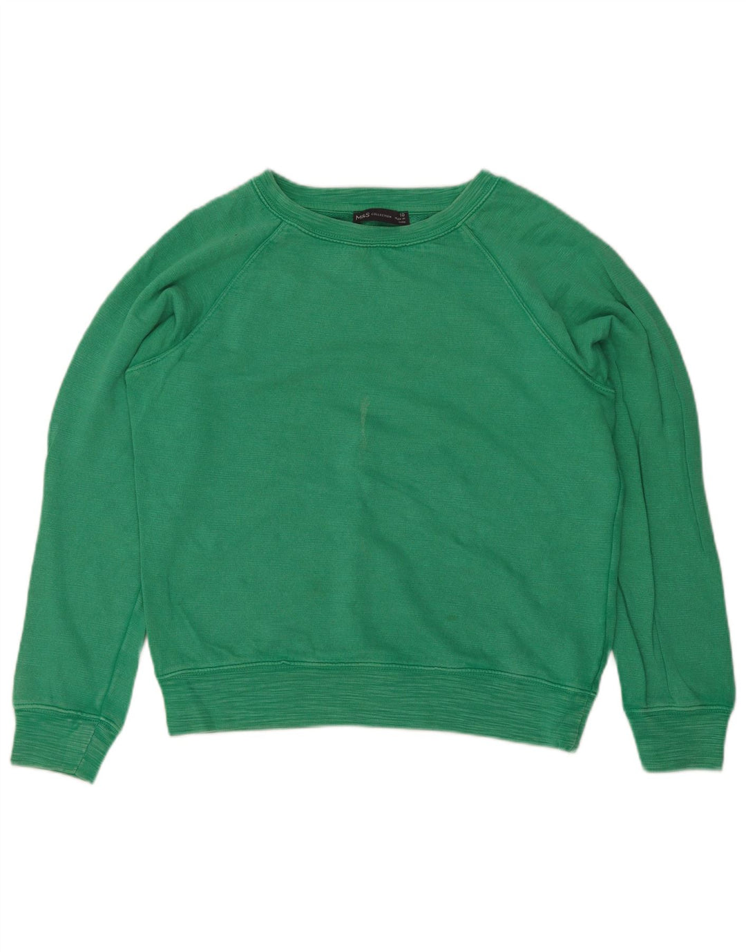 Marks & Spencer Damski sweter oversize UK 10, mały, zielony, bawełniany