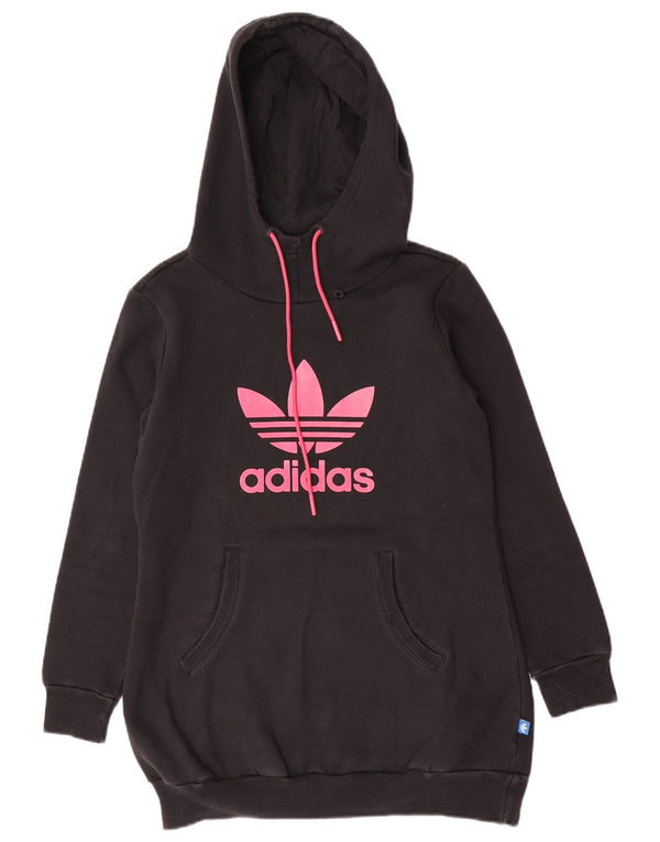 Damska bluza z kapturem Adidas IT 46, duża, czarna, poliester