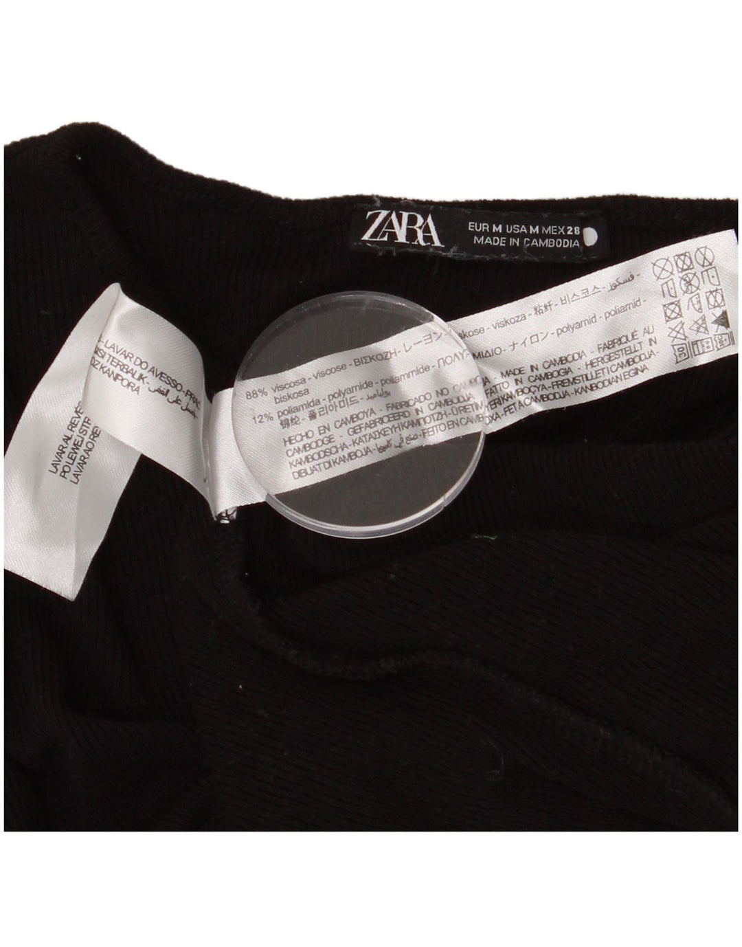 Damski sweter ZARA z dekoltem w łódkę UK 12 Średni czarny wiskoza