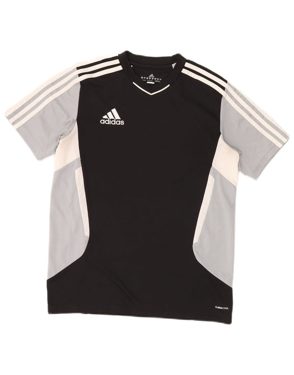 Chłopięcy T-shirt ADIDAS Climacool 13-14 lat Czarny poliester z blokami kolorów