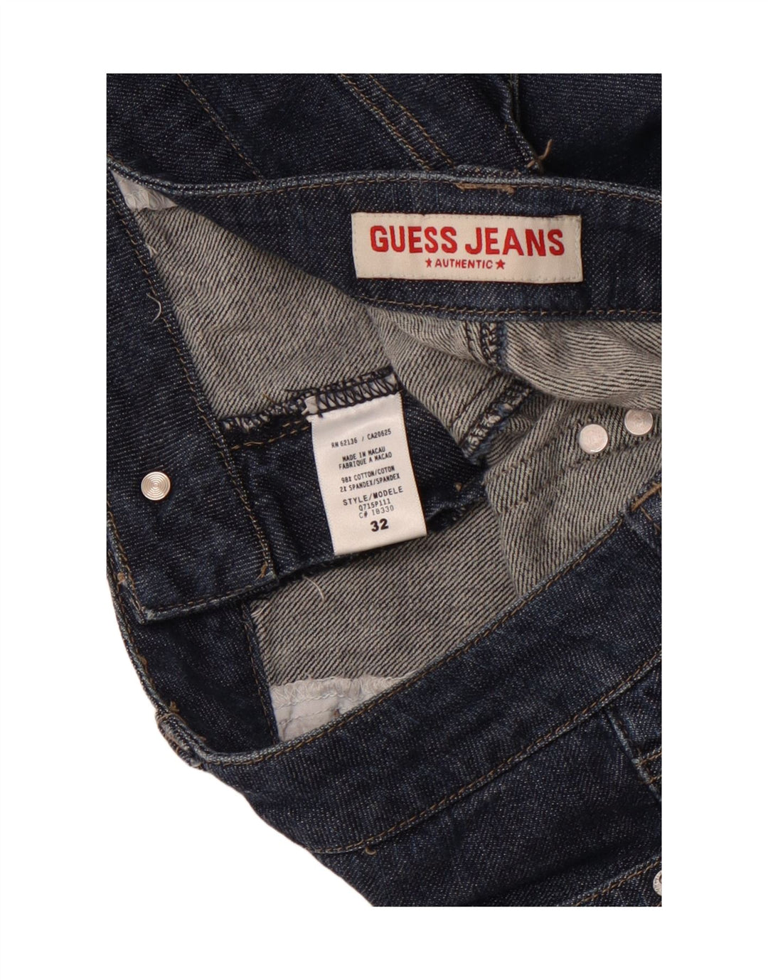 Damskie spodenki jeansowe GUESS W32, duże, niebieskie, bawełniane