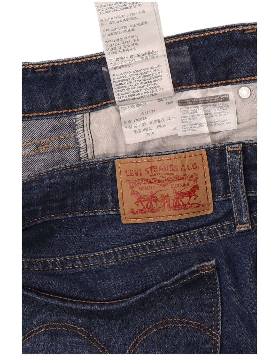 Damskie jeansy LEVI'S 712 Slim W32 L34 Niebieska bawełna