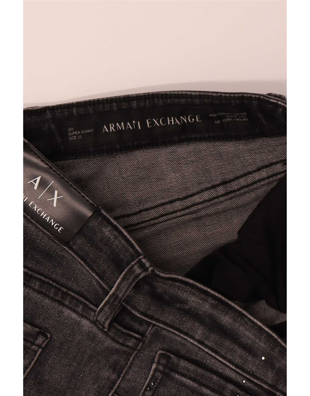 Damskie jeansy Super Skinny Armani Exchange W25 L26 Szare