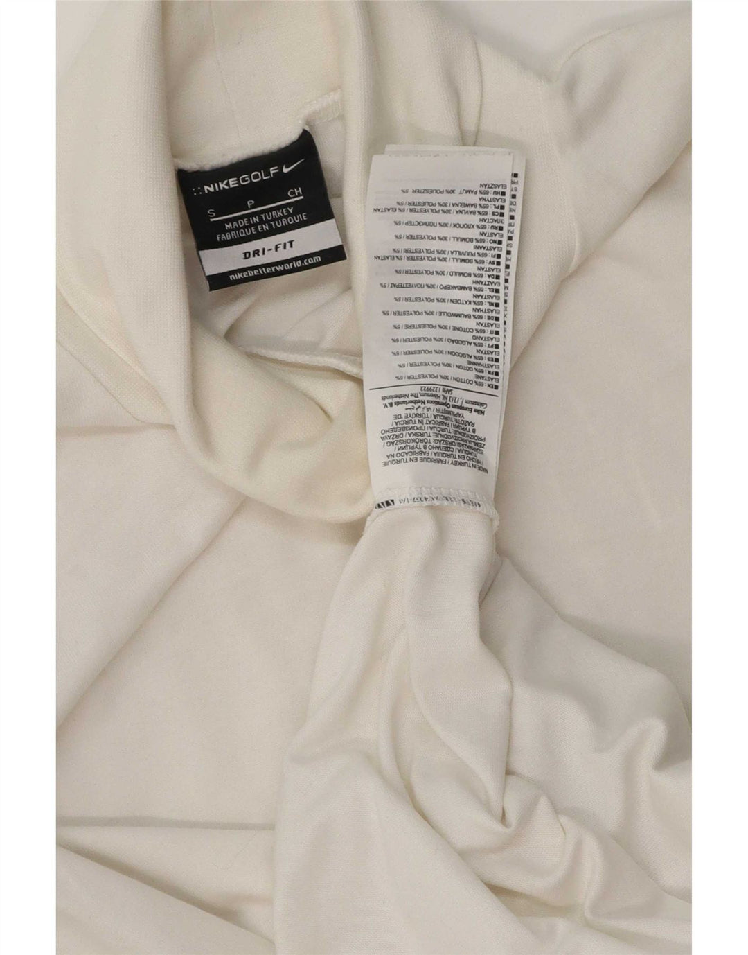 Męska koszulka Nike Dri Fit z długim rękawem, mała, biała, bawełniana