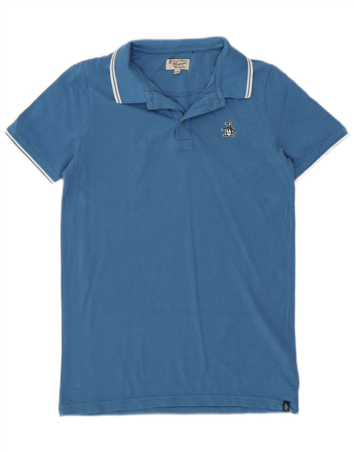 PENGUIN Boys Polo Shirt 12-13 Years Blue Cotton