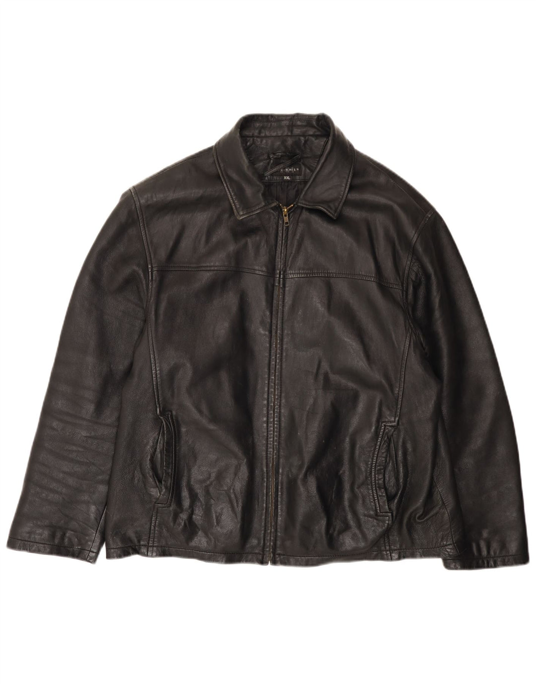 Męska kurtka skórzana VINTAGE UK 44 2XL czarna